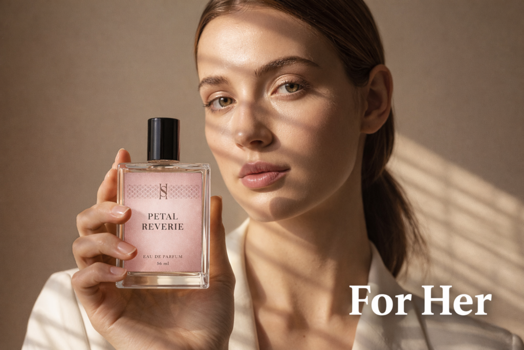 girl holding the perfume bottle